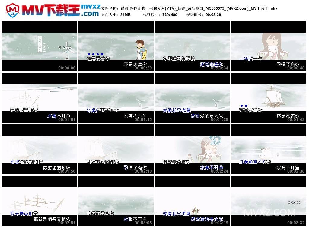 翟羽佳-你是我一生的爱人(MTV)_国语_流行歌曲_MC305575